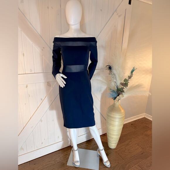 Love By Design Dresses & Skirts - NWOT: LOVE X DESIGN Off-the-Shoulder Mesh Panel asymmetrical dress SZ M
